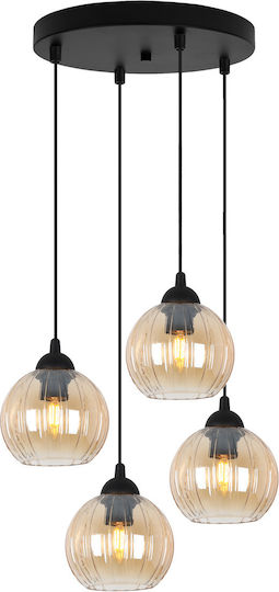 Light Home Candelabru Suspendat Negru cu Soclu E27
