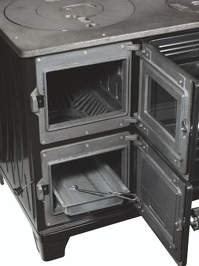 Simge No 501 Wood Stove from Enameled Steel with Oven 9kW Gray