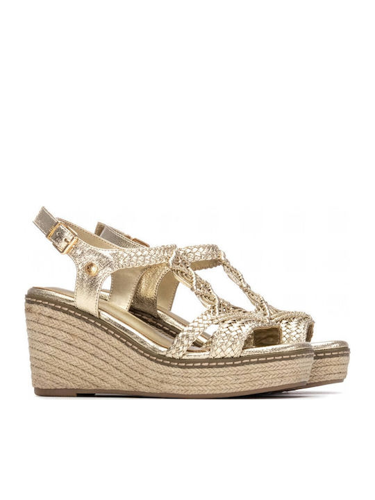 Platforme Dama Tip Espadrile Aurii