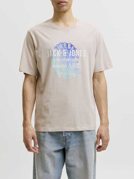 Jack & Jones Tricou Cu Mânecă Scurtă Cu Decolteu Rotund Moonbeam Cream Jack & Jones Tricou Cu Mânecă Scurtă Cu Decolteu Rotund Moonbeam Cream