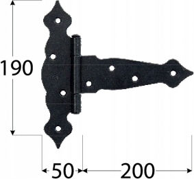Domax Decorative Triangular Hinge 200mm Black Chests