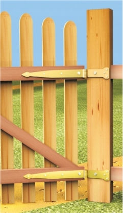 Domax Gate Strap Hinge Zinc Gold 300x80mm
