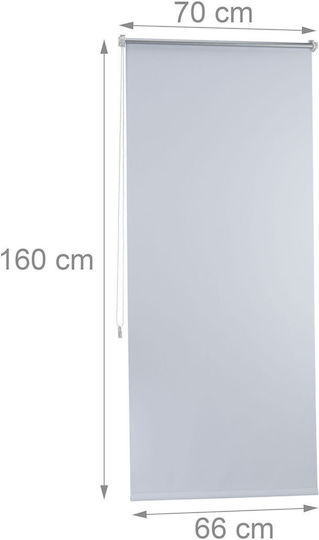Relaxdays Roller Blinds Total Blackout White W70xH160cm 10023760_732