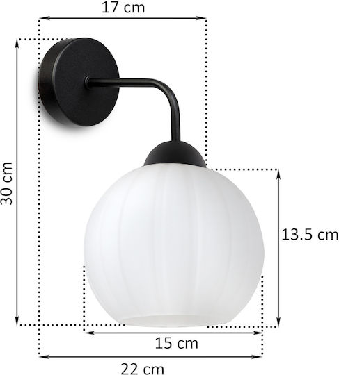 Light Home Μοντέρνο Φωτιστικό Τοίχου με Ντουί E27 Μαύρο