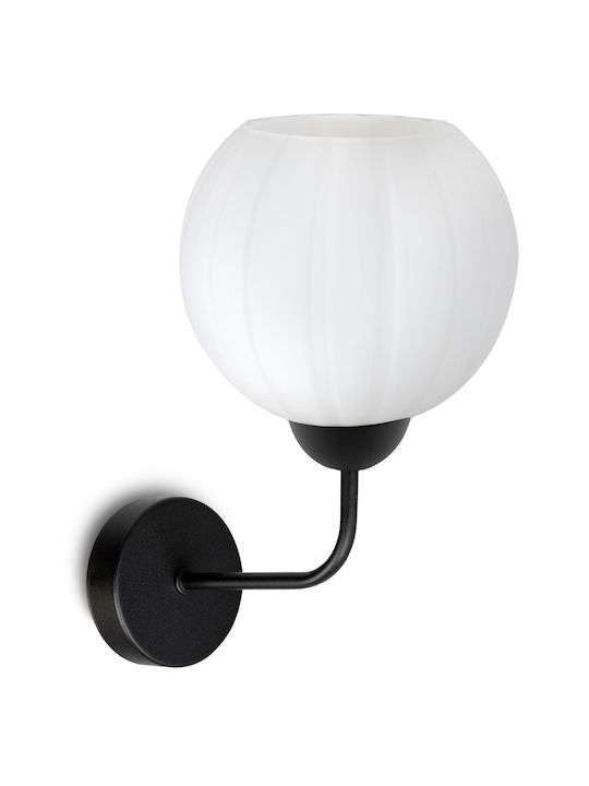 Light Home Μοντέρνο Φωτιστικό Τοίχου με Ντουί E27 Μαύρο