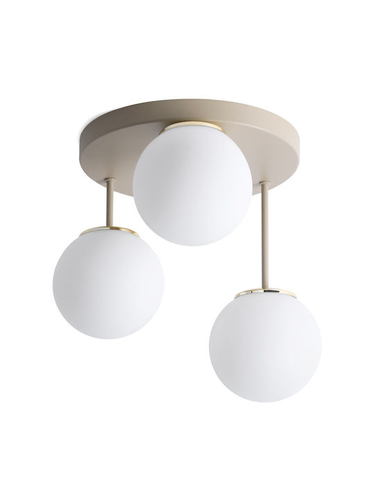 Light Home Πλαφονιέρα Οροφής Χρυσή με Ντουί E14