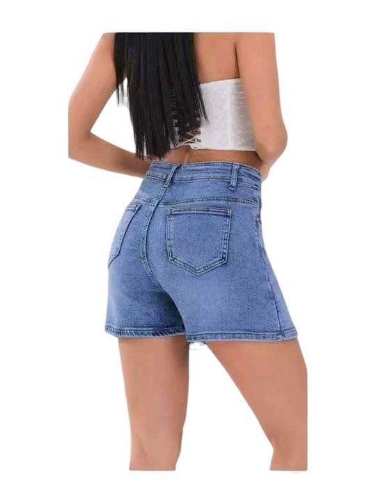 Women's Denim Skorts High Waist Blue