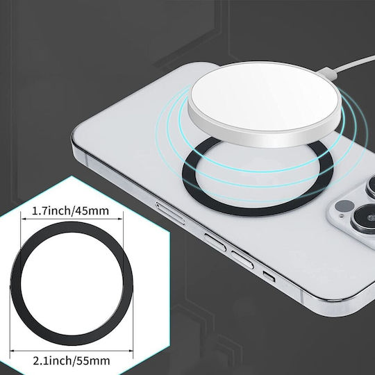 Inel Magnetic Încărcare Wireless Suport Auto MagSafe Silicon Apple iPhone 12 13 14 Negru