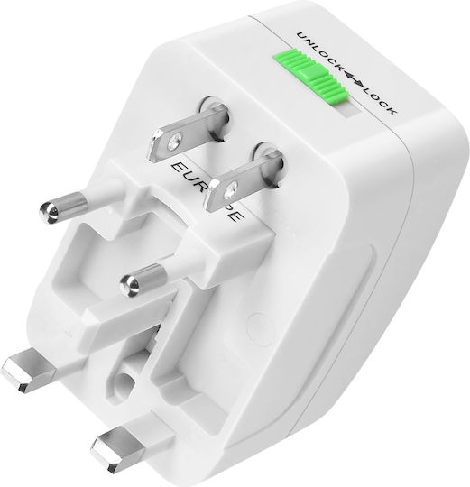 Avizar Universal Power Adapter Electrical Devices Surge Protection White