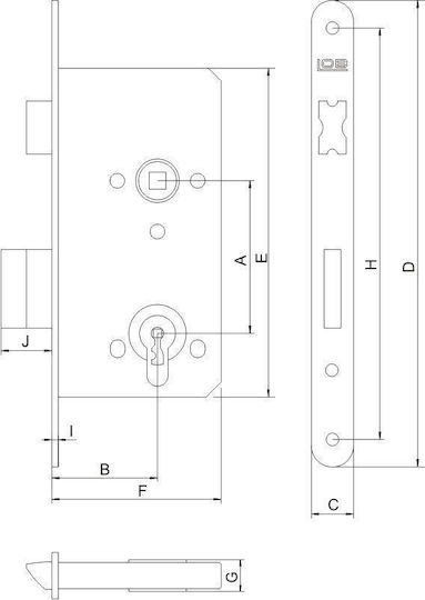 Lob 60mm Einbauschloss Zylinder Mp Zw 60y5 L