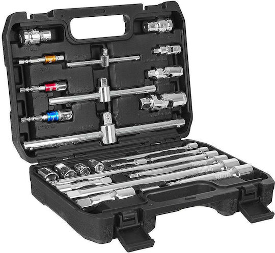Geko Cheie Cu Clichet Cu Tubulare 1/4" & 3/8" & 1/2" 25 Bucăți