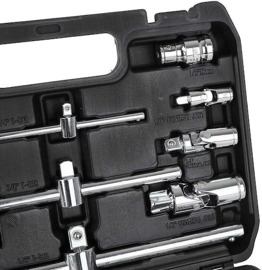 Geko Cheie Cu Clichet Cu Tubulare 1/4" & 3/8" & 1/2" 25 Bucăți