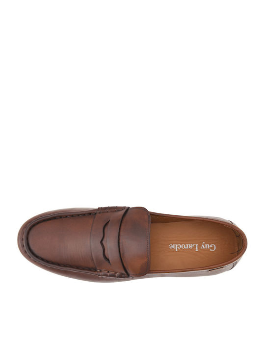 Montel Leather Men's Loafers in Tabac Brown Color