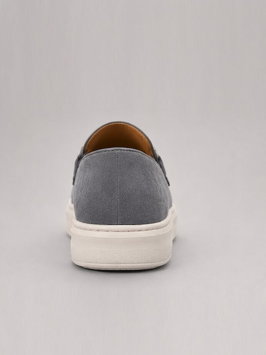 Suede Ανδρικά Loafers σε Γκρι Χρώμα
