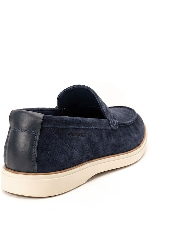Suede Ανδρικά Loafers σε Μπλε Χρώμα