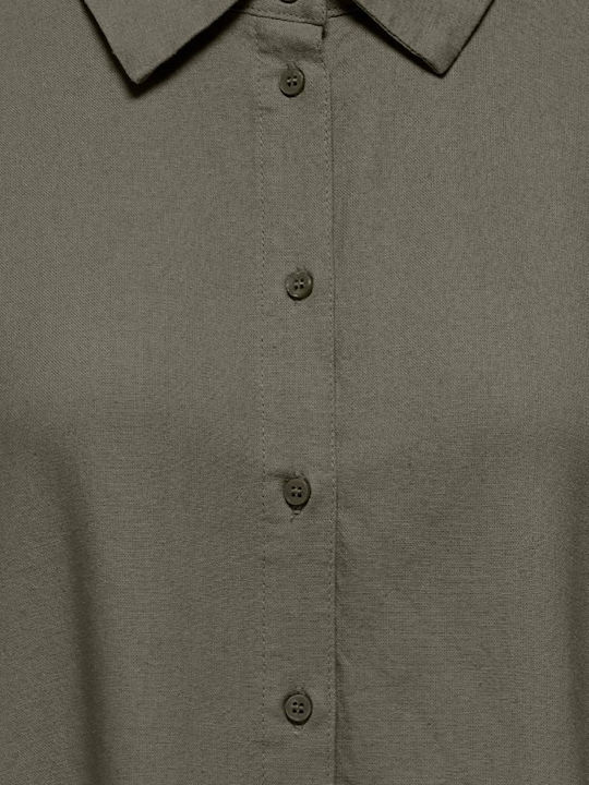 Langärmeliges Damenhemden Denim Khaki