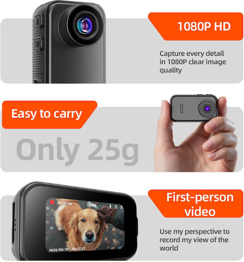 Mini FDF2 128GB Action Camera Full HD 1080p with White Screen