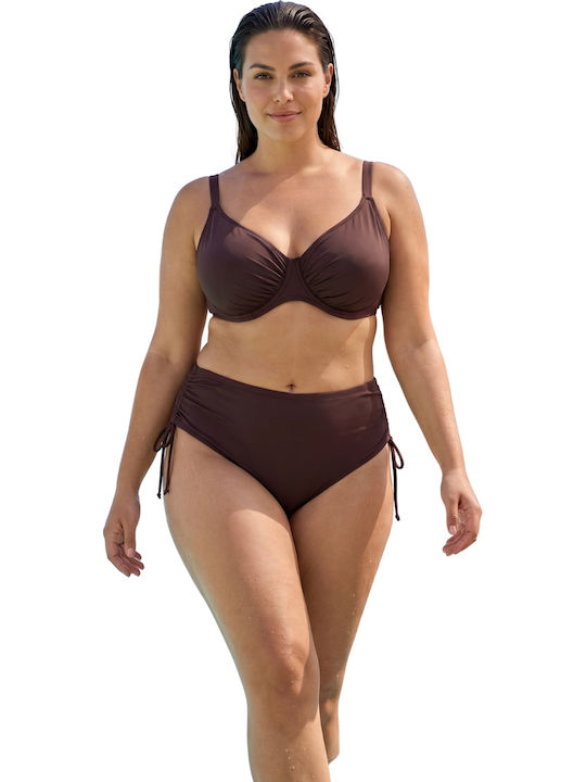 Women's Bikini Swimsuit R8405 Bikini Set with Light Padding Brown