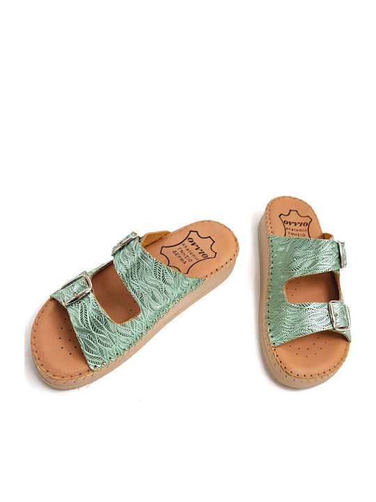 Leather Women's Anatomic Green Sandals