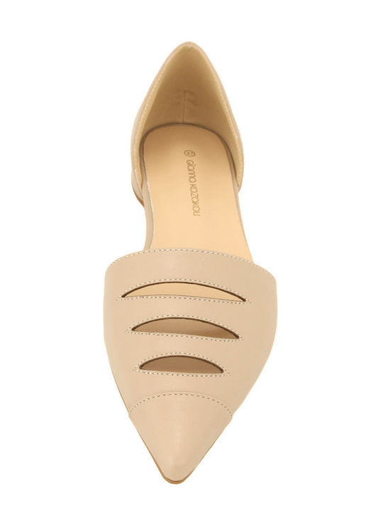 Leder Damen Ballerinas Beige