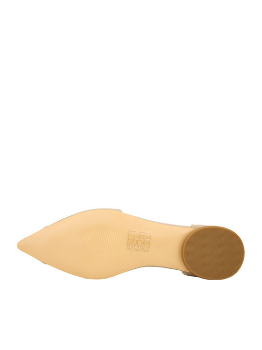 Leder Damen Ballerinas Beige