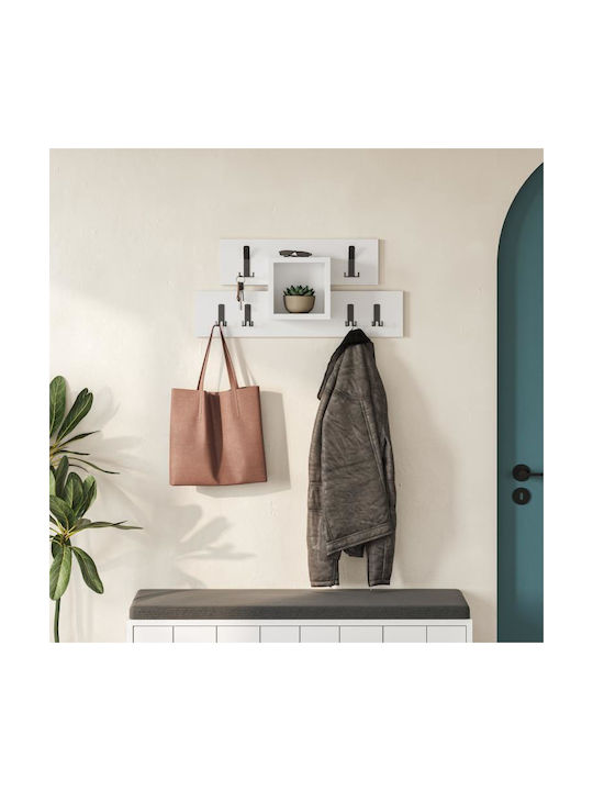 Shally Dogan Wooden Wall Hanger 10 Hooks White