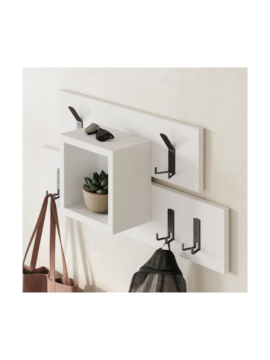 Shally Dogan Wooden Wall Hanger 10 Hooks White