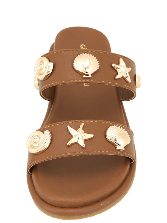 Neuca Leather Women's Flat Sandals Tabac Brown