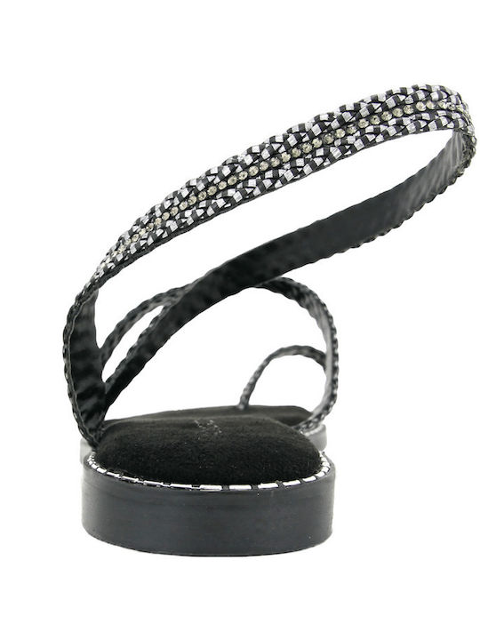 Nizhel Leather Women's Flat Sandals Black