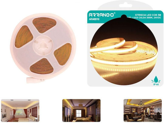 Arrango LED Strip 24V Natural White Light 5m COB Type with Power Supply
