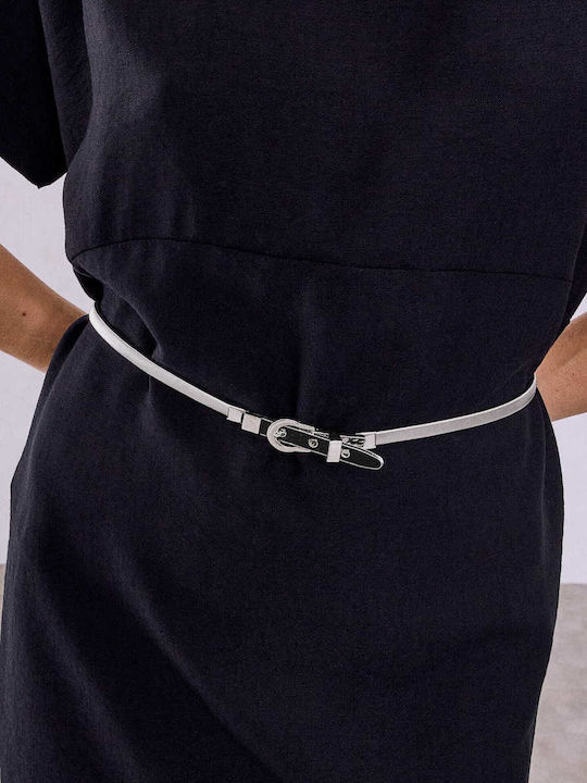 Celestino Damen Gürtel Mit Metall Elastisch Silber