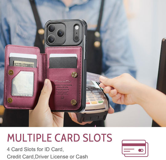 Caseme Rfid Wallet Δερμάτινο / Δερματίνης Κόκκινο (iPhone 17 Pro MaxNokia C22)
