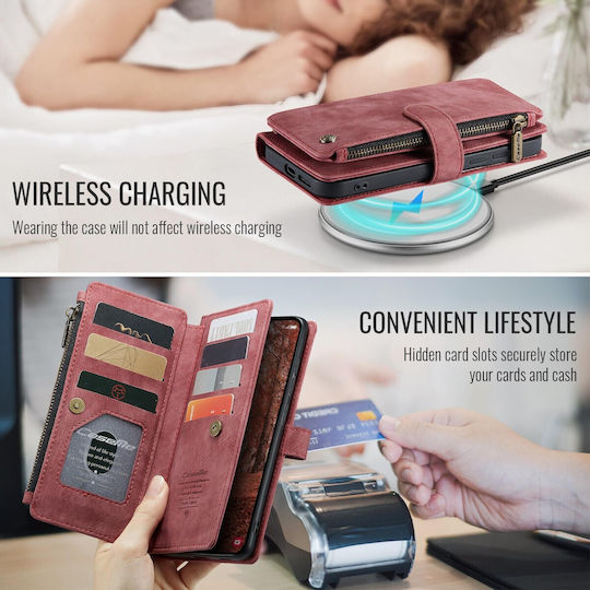 Caseme Wallet Δερμάτινο / Δερματίνης Κόκκινο (Galaxy S26Realme C30)