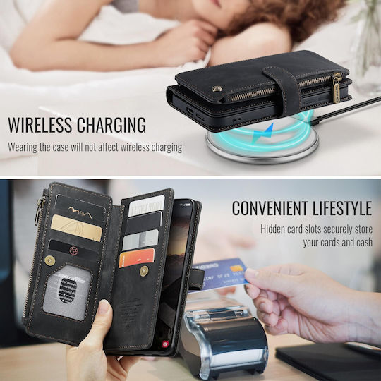 Caseme Wallet Leather / Synthetic Leather Black (Galaxy S26 Realme C30)