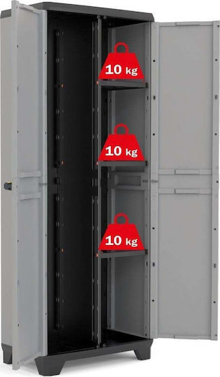 Doppelflügeliger Außenschrank aus Polypropylen 68x39x173cm