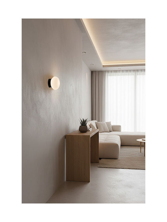 VK Lighting Φωτιστικό Τοίχου με Ενσωματωμένο LED και Θερμό Λευκό Φως Μαύρο