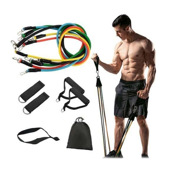 Gymtube Benzile de Rezistență cu Mânere Set 5 Bucăți Multicolore 1.2m