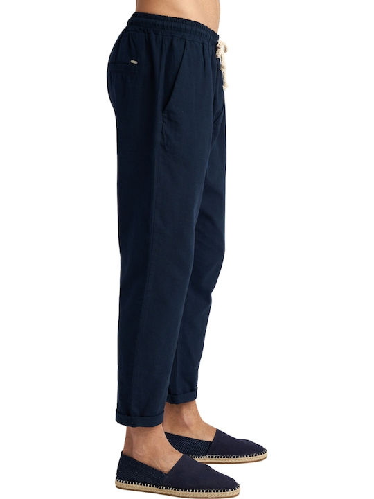 Women's Summer Linen Blouse Blue Navy