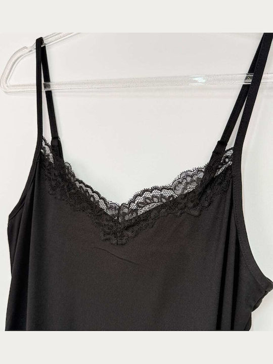 Fuanna Sommerliches Damen-Schlafanzug-Set Schwarz