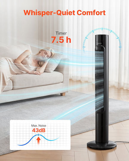 Vevor Ventilator Tip Turn 50W Cu Telecomandă Negru