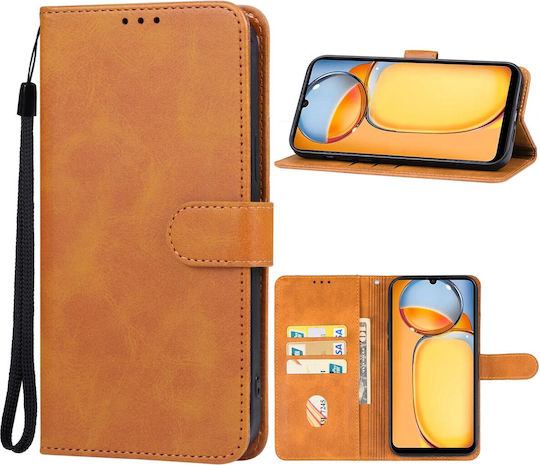 Book Tempered Glass Brown Redmi 13C 4G / Poco C65 4G Realme C65