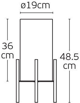 VK Lighting Υφασμάτινο Πορτατίφ για Ντουί E27 με Λευκό Καπέλο και Βάση