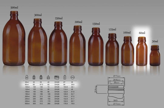 Glasfläschchen Eurylamio Caramele 60ml Pp28