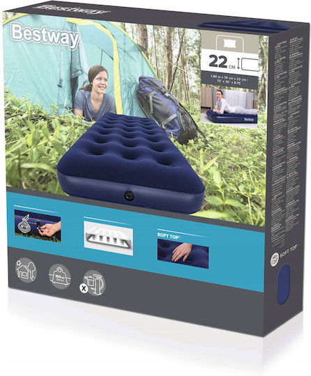 Mercaton Camping-Luftmatratzen Einzel 185x76x22cm Blau