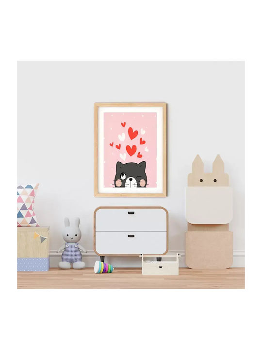 Παιδική Αφίσα Cat Love 50x40εκ.
