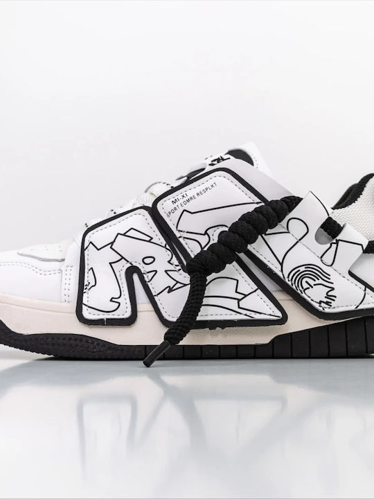 Adidași Flatforms Pentru Bărbați Albi