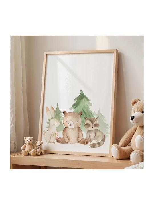 Kinderposter Zootiere Des Waldes 50x40cm