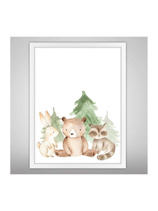Kinderposter Zootiere Des Waldes 50x40cm