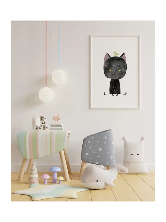 Παιδική Αφίσα Little Cat With A Bird 50x40εκ.