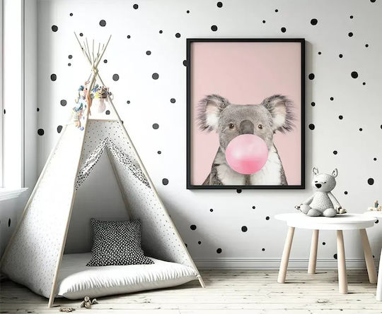 Poster Pentru Copii Koala Cu Bulă Roz 50x40cm